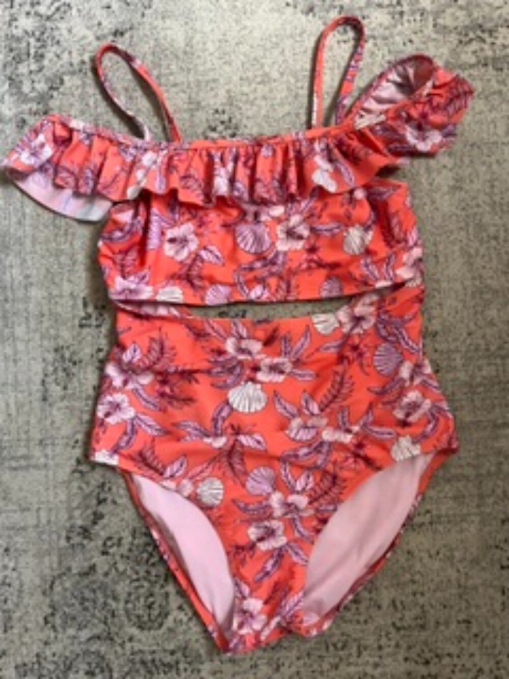 🧡3/$15 art class Floral One Piece Swimsuit Girls XL (14/16)